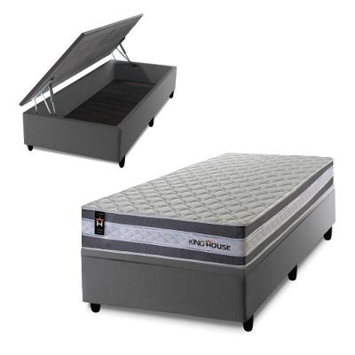 Cama Box Baú Alpine 96x203 C/ Molas Ensacadas King House