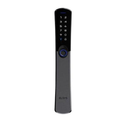 Fechadura Digital de Embutir ESF-DE6100I Samba com Chave Senha Impressão Digital Wi-Fi Prata Preto