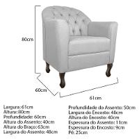 Kit Diva Recamier Diana 160Cm Lado Direito E 02 Poltronas Julia Corano - Doce Sonho Móveis Branco - 2