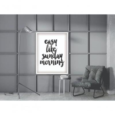 Quadro Decorativo Easy Like Sunday Morning Retangular 20 X 30 Preto