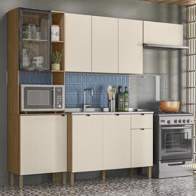 Armário de Cozinha Completa Kyoto Plus 9 Portas 1 Gaveta MDF 250.7cm Amadeirado