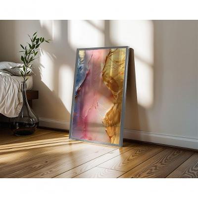 Quadro Decorativo Gold 35 Retangular 50X70 Preto para Decoração de Ambiente Moderno