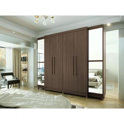 Guarda Roupa Casal Imperial 6 Portas Giratórias 6 Gavetas Capuccino em MDP com Espelho