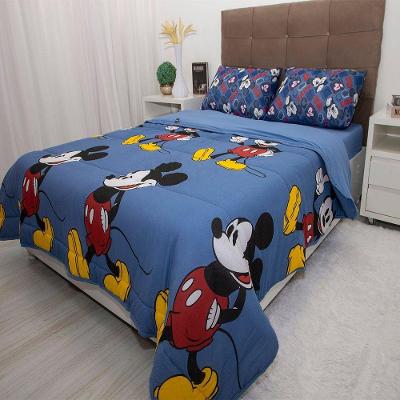 Edredom Portallar Casal Malha 100% Algodão Disney Mickey Mouse Azul