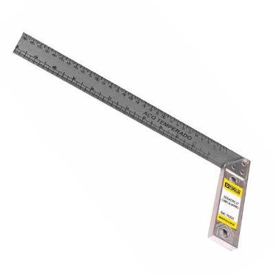 Esquadro Cabo de Alumínio 12'' - Aço Temperado 34,5x14,5CM com Alta Precisão Prata Dtools