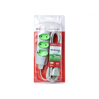 Extensão Elétrica Noshock 90 PL DN1469 3 METROS Cabo 2X0,75MM² Plugue 2P 10A Cinza Daneva