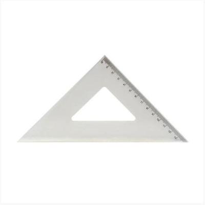 Esquadro 45° Polibras 21cm Cristal em Acrílico para Desenho Técnico Artístico