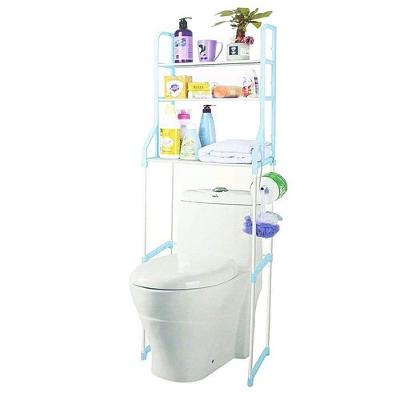 Estante Rack Desmontável 3 Prateleiras em Metal Reforçado para Banheiro e Lavanderia Azul Yeet