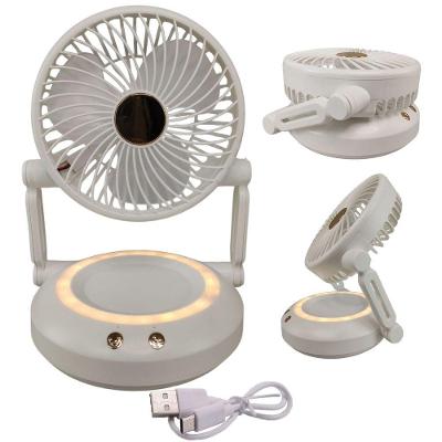 Ventilador de Mesa Dobravel Retratil 3W 16cm 3 Velocidades Branco BSL3813 com Luz LED USB Bivolt
