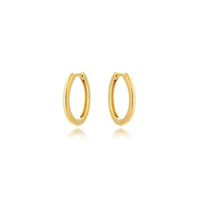 Brinco Argola Atraktiva Jóias Lisa Click Semijoia Banhada a Ouro 18K 1,8CM Dourado Unissex