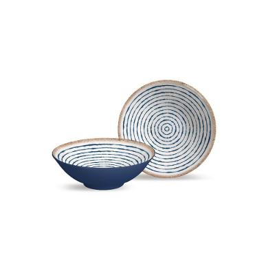 Bowl Grecco em Cerâmica com Detalhes Inspirados na Arte Grega para Servir Sopas e Saladas Alleanza