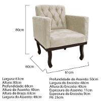 Kit Diva Recamier Diana 185Cm Lado Direito E 01 Poltrona Classic Linho - Doce Sonho Móveis Bege