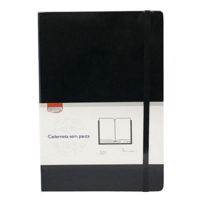 Caderneta Brochura BRW Capa Dura sem Pauta 80 Folhas Papel 80g-m² A5 Preto