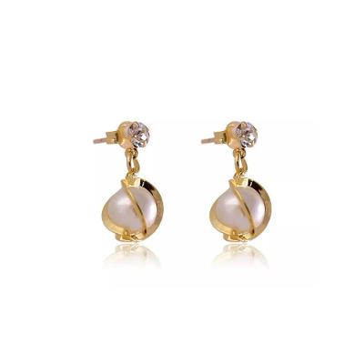 Brinco Floratta Joias Pequeno Trabalhado com Zircônia Banhado em Ouro 18K 1,7CM Feminino