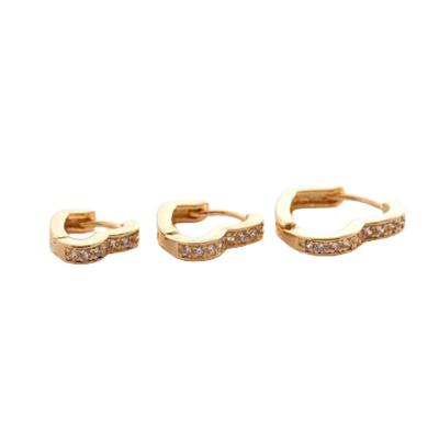 Brinco Floratta Joias Trio de Coração Folheado em Ouro 18k Dourado Hipoalergênico Feminino