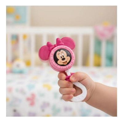 Chocalho E Mordedor Minnie Mouse Rattle Rosa Disney Meninas Rosa