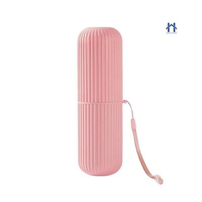 Estojo Porta Escova e Pasta Dental OEM Multiuso em Plástico Rosa Bebê com Alça para Bolsa Ou Mochila