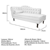 Kit Diva Recamier Diana 185Cm Lado Direito E 01 Poltrona Classic Corano - Doce Sonho Móveis Branco - 5