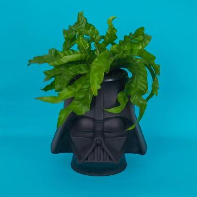 Cachepot Darth Vader Star Wars Tpc Redondo 28x30x26CM em Polietileno Licenciado Preto