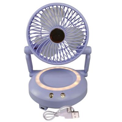 Ventilador de Mesa Dobrável 3W 16cm 3 Velocidades Lilás BSL3813 com Iluminação LED e USB Bivolt