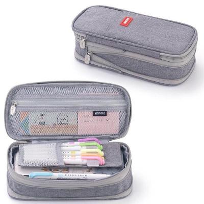 Estojo para Lápis OEM Grande Capacidade Dupla Face Deformável Escolar 1 Unidade Cinza