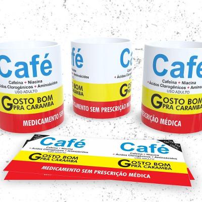 Caneca de Porcelana Remédios Engraçados Café 325ML Apta a Micro-ondas e Lava-louças Branco Outras