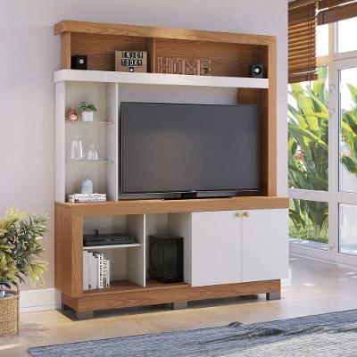 Estante para Sala Valença com 2 Portas e 5 Prateleiras em MDP e HDF 160,3CM Freijó Off White