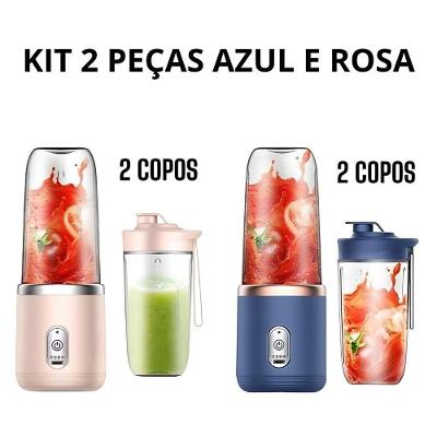 Espremedor Portátil OEM Espremedor Popyo 400 ml com 6 Lâminas em Aço Inox Azul 110V