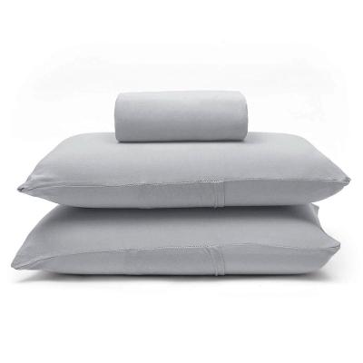 Jogo de Cama Basic Queen 3 Peças 100% Algodão em Malha Liso Prata