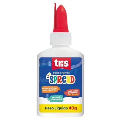 Cola Branca Tris Spread com Secagem Rápida 40G para Papel, Cartolina e Fotos Vermelho