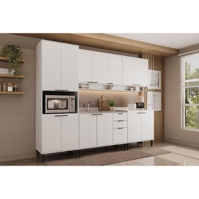 Cozinha Completa Alpha 12 Portas 2 Gavetas MDF 120 cm Branco