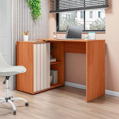 Escrivaninha Retangular Tamires Moderno em MDF 140cm Off White para Escritório