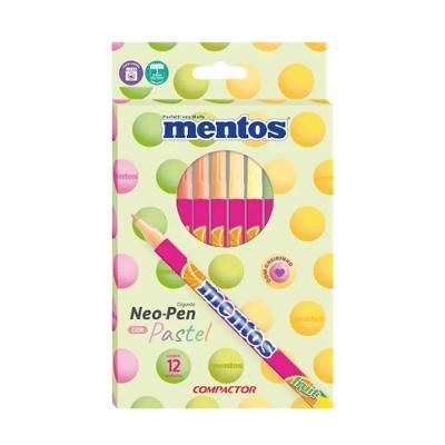 Canetinha Hidrográfica Compactor Neo Pen Mentos Super Lavável com Aroma 12 Cores Pastel