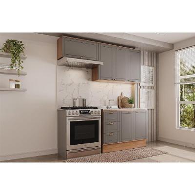 Cozinha Completa Bella 6 Portas 3 Gavetas MDF 120 cm Cinza