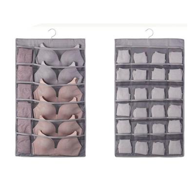 Cabide Organizador de Guarda-Roupa Suspenso com 36 Bolsos Cinza para Roupas Íntimas e Acessórios