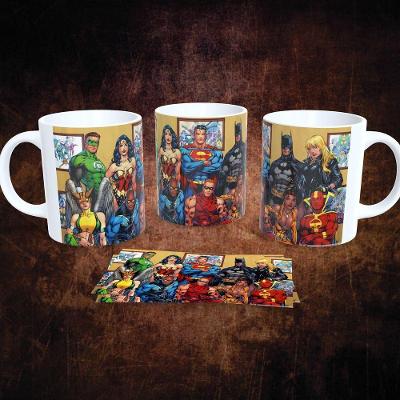 Caneca Porcelana Dc Comics Estampa 19 325ML Decorada Apta para Micro-ondas Vermelho Outras Marcas