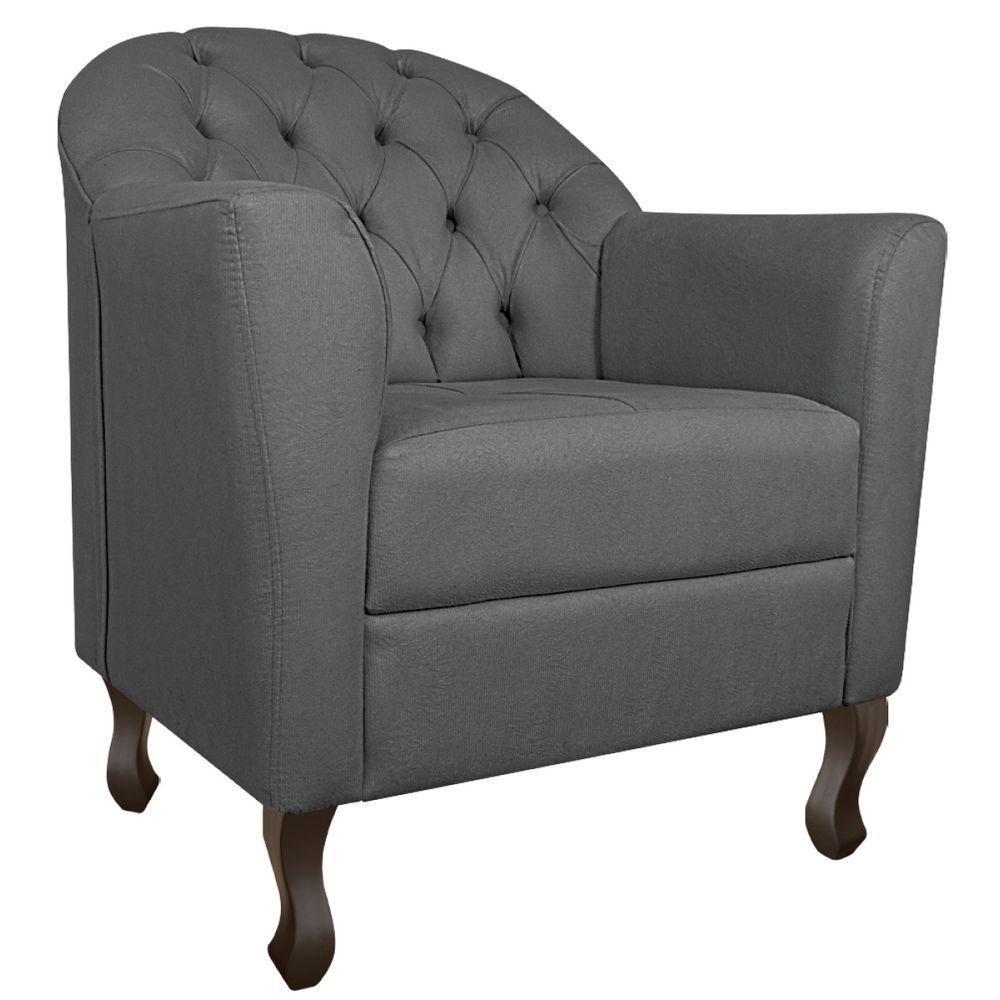 Kit Diva Recamier Diana 140Cm Lado Esquerdo E 02 Poltronas Julia Corano - Doce Sonho Móveis Cinza - 4