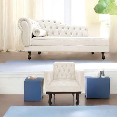 Kit Diva Recamier Diana 185Cm Lado Direito E 01 Poltrona Classic Corano - Doce Sonho Móveis Bege