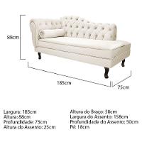 Kit Diva Recamier Diana 185Cm Lado Direito E 01 Poltrona Classic Corano - Doce Sonho Móveis Bege - 5