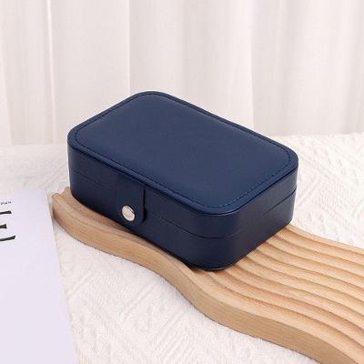 Estojo Porta Joias Maleta Dupla com Organizador Interno Azul Marinho OEM