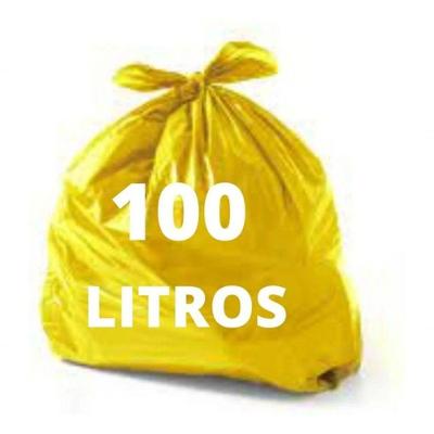 Sacos para Lixo Reciclável Sacos P- 100L 50 Unidades Amarelo Higipack