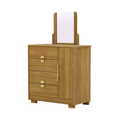 Cômoda Sapateira Ilha Bela 1 Porta 4 Gavetas 93cm Amadeirado Nature para Organização