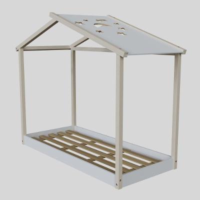 Cama Montessoriana Sky Retrô com Estrutura em MDF Branco Giz para Quarto de Criança