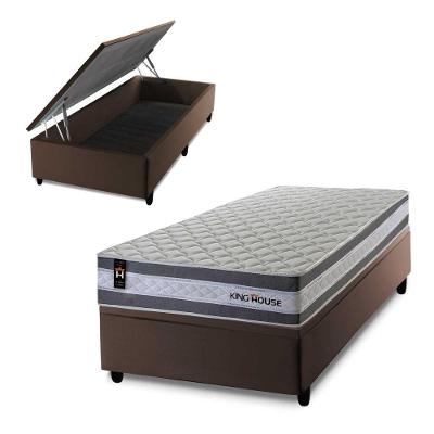 Cama Box Baú Alpine 88x188 C/ Molas Ensacadas King House