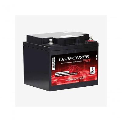 Bateria 12V 40AH UP12400 M6 V0 chumbo-ácido VRLA para Energia Contínua Unipower