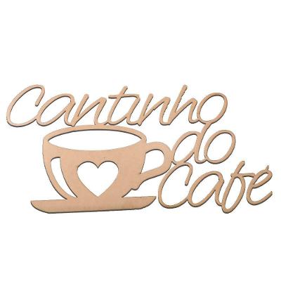 Placa Decorativa Cantinho do Café Decoração Natural Trovarelli [F031] MDF com Corte a Laser Branco