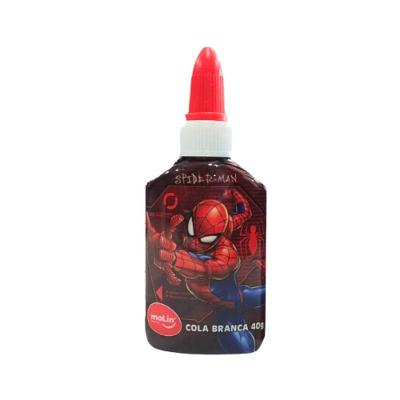 Cola Branca Molin do Brasil Homem-Aranha Estampa 2 Escolar Artística Forte Aderência 40g