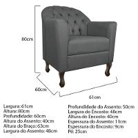 Kit Diva Recamier Diana 160Cm Lado Esquerdo E 02 Poltronas Julia Corano - Doce Sonho Móveis Cinza - 2