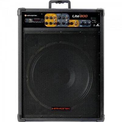 Caixa Multiuso Amplificada Lite 800 200W RMS com Bluetooth, USB, SD e Rádio FM Preto Hayonik