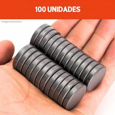 Imã Kit com 100 Unidades Imã Diversos Tamanhos 08 10 12 14 16 18 20mm Preto OEM
